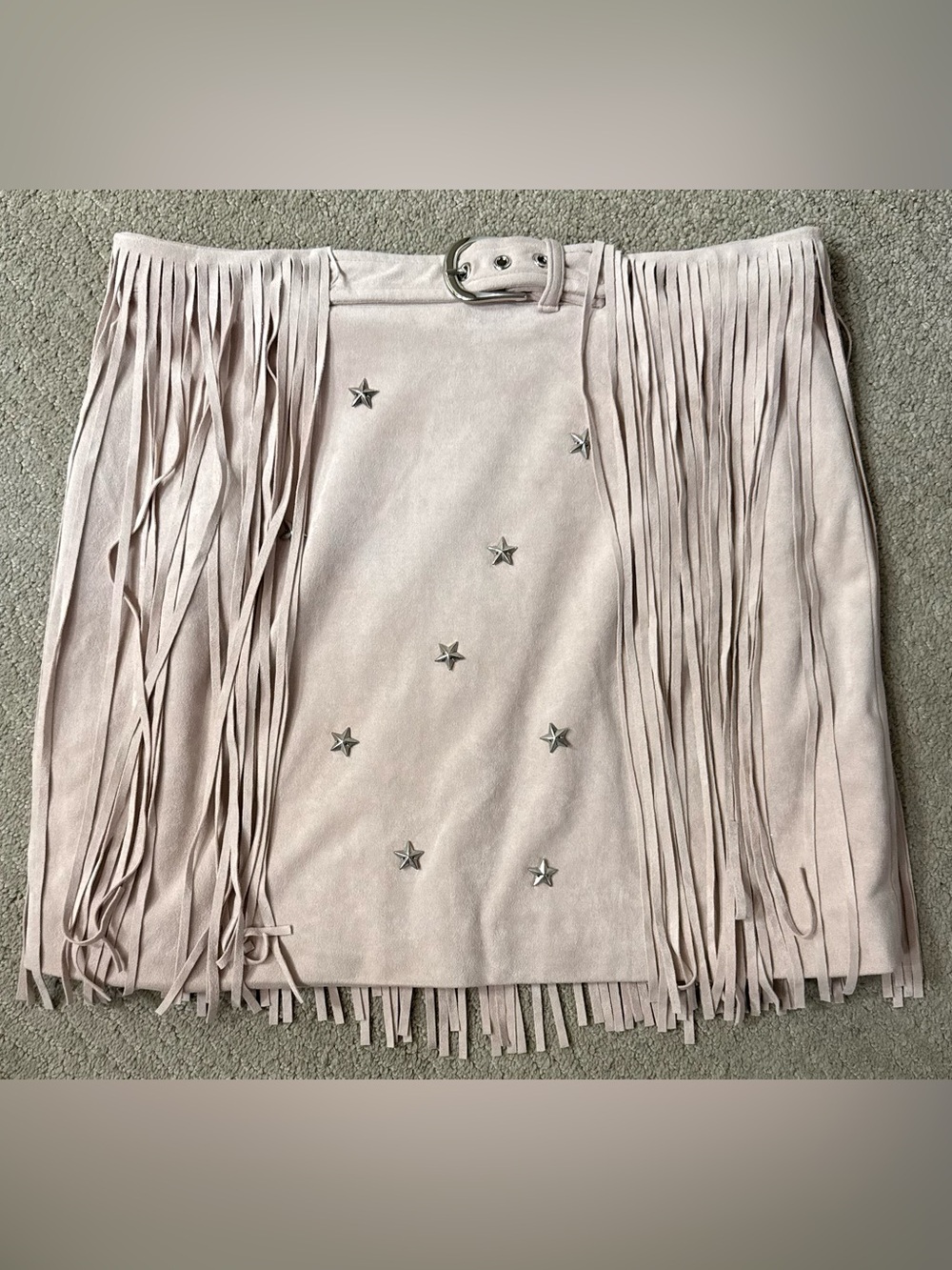 Kittenish Suede Fringe Skirt SZ Med